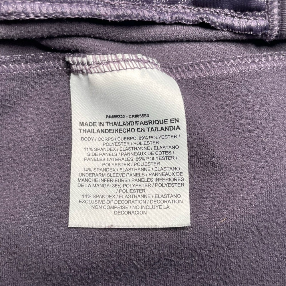 Nike Running Dri-FIT Full Zip Jacket Womens Large Grey Purple Thumbholes Fleece - Picture 9 of 10